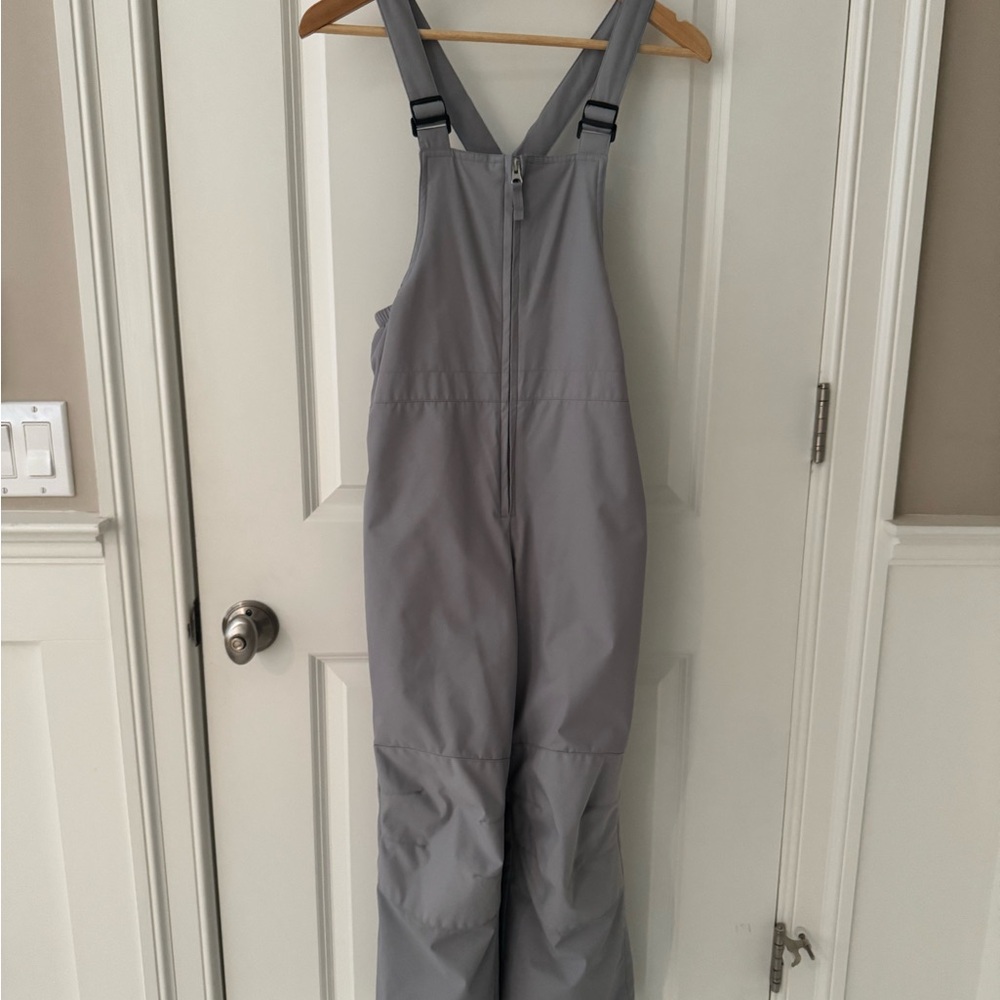 Kids Squall Insulated Iron Knee Snow Bibs - Grey Size 10